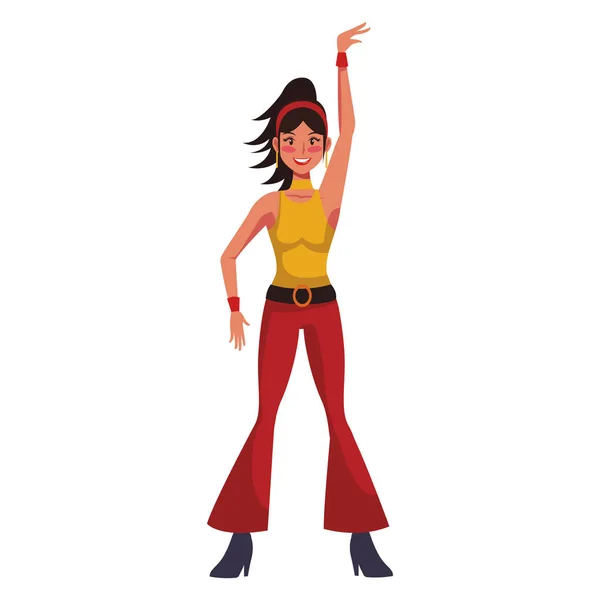 Disco mujer de dibujos animados — Vector de stock