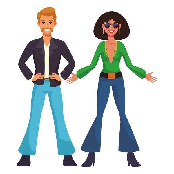 Disco people cartoon — Stock Vector