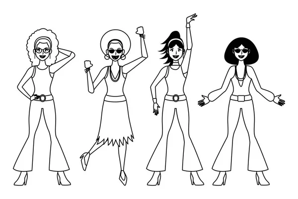 Disco gente de dibujos animados — Vector de stock