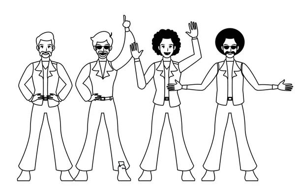 Disco pessoas desenhos animados —  Vetores de Stock