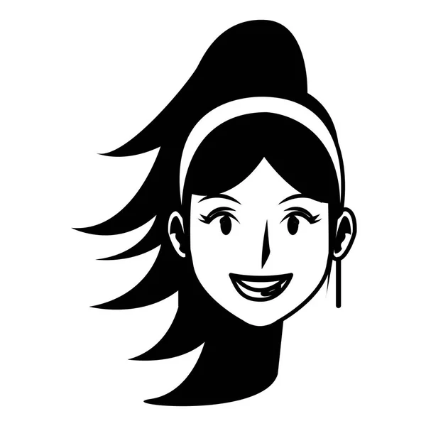 Disco cara de mujer — Vector de stock