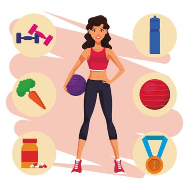 Uygun kadın egzersiz yaparak