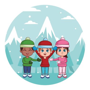 sevimli Kış çocuk çizgi film