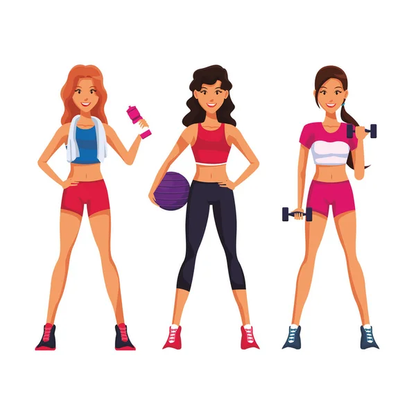 Fit femmes faisant de l'exercice — Image vectorielle