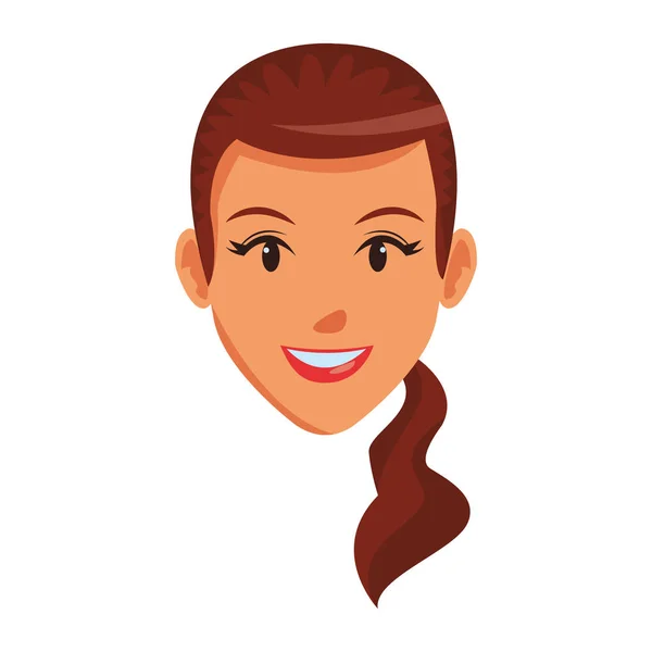 Linda mujer cara de dibujos animados — Vector de stock