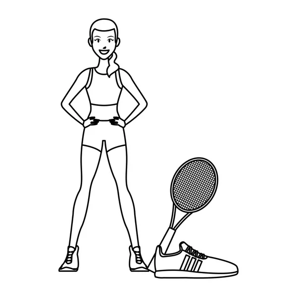 Fit femme faire de l'exercice — Image vectorielle