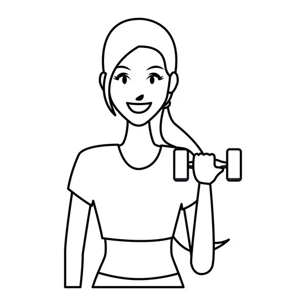 Dělat cvičení fit žena — Stockový vektor