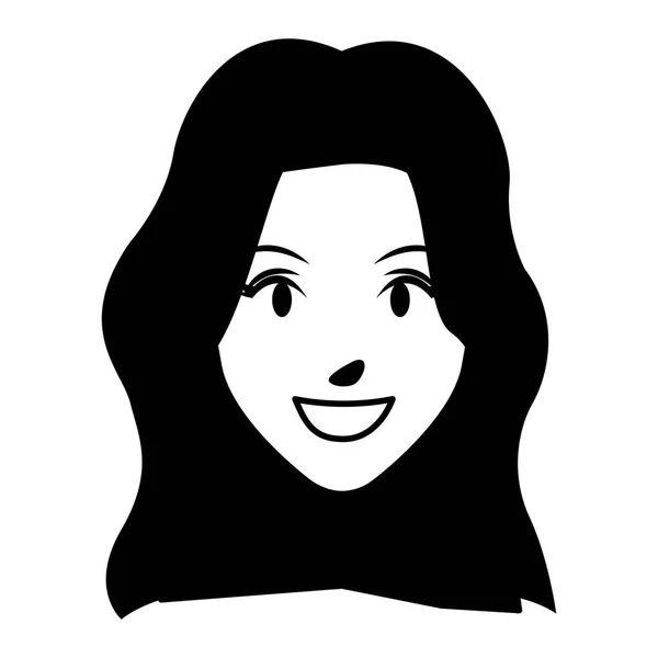 Roztomilá žena tvář kreslený — Stockový vektor