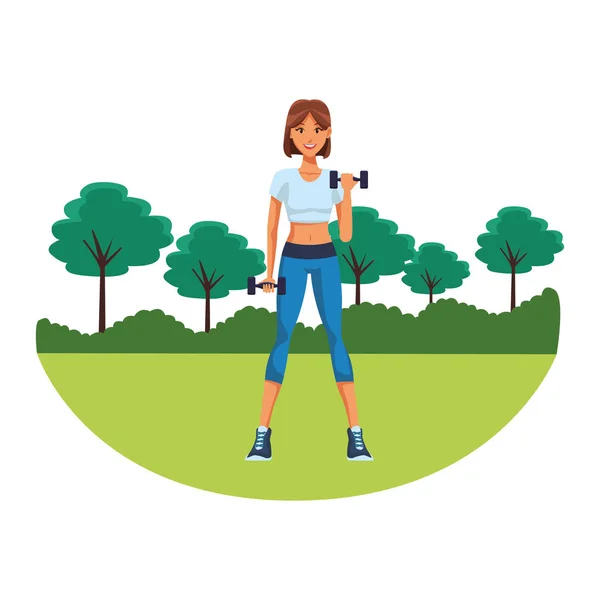 Fit mujer haciendo ejercicio — Vector de stock