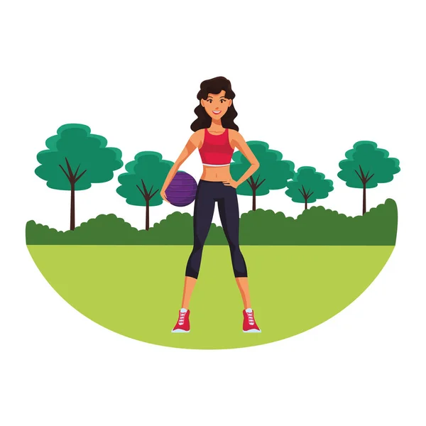 Uygun kadın egzersiz yaparak — Stok Vektör