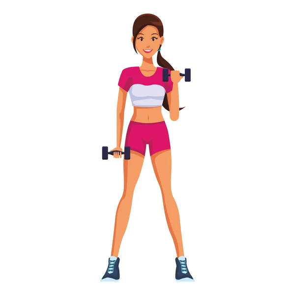 Подходящая женщина, делающая упражнения — стоковый вектор