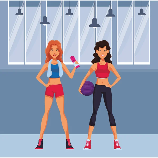 Fit femmes faisant de l'exercice — Image vectorielle