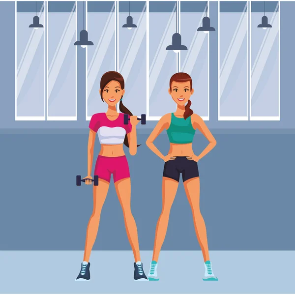 Fit γυναίκες κάνει άσκηση — Διανυσματικό Αρχείο