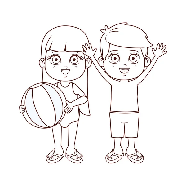 Dibujos animados niños lindos — Vector de stock