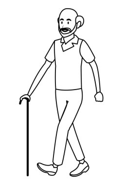 Bastonlu yaşlı adam