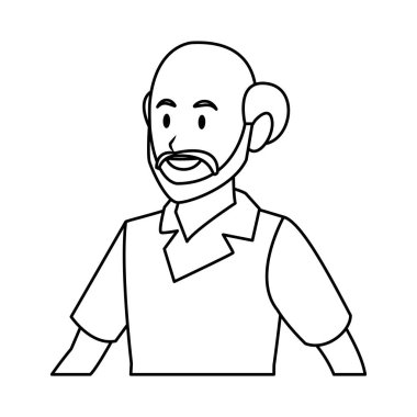 Yaşlı adam profil siyah ve beyaz