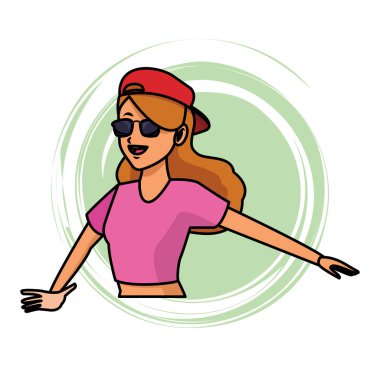 Genç kadın profil pop sanat