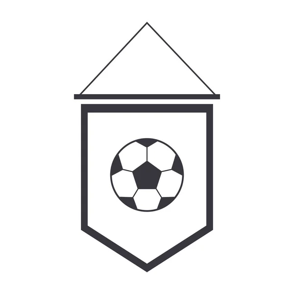 Fanion de football avec ballon — Image vectorielle