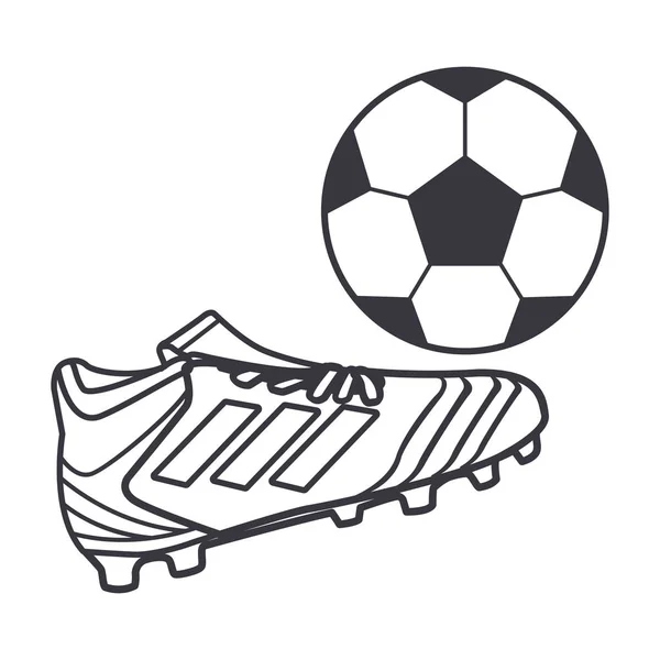 Футбольные ботинки с мячом — стоковый вектор