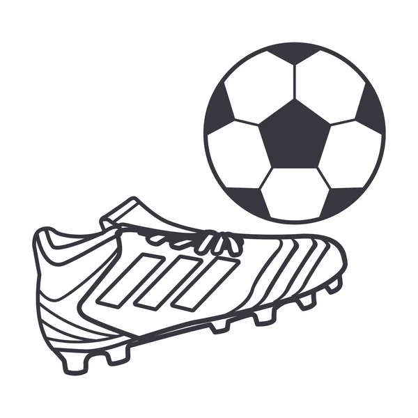 Fußballschuhe mit Ball — Stockvektor