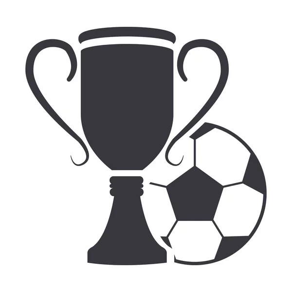 Trophy met bal — Stockvector