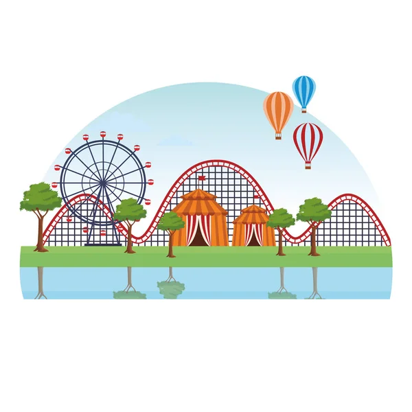 Vidámpark táj — Stock Vector