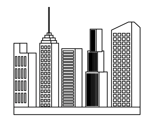 Rascacielos silueta paisaje urbano — Archivo Imágenes Vectoriales