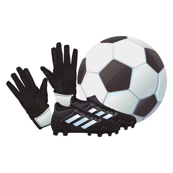Fußballschuhe mit Ball — Stockvektor