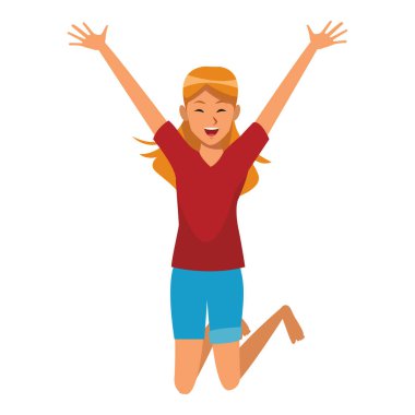 kadın gülümsüyor atlama