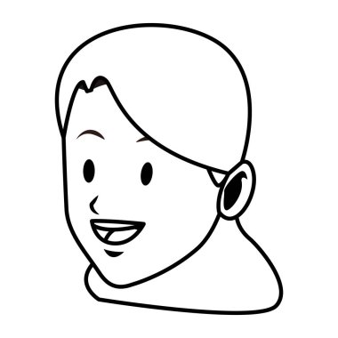 esmer gülümseyen kadın sadece siyah ve beyaz yüzü