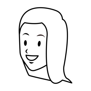 esmer gülümseyen kadın sadece siyah ve beyaz yüzü