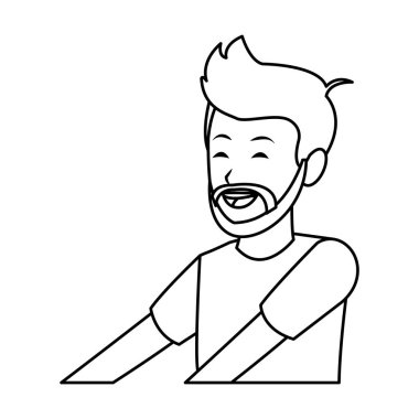 sakal profil siyah ve beyaz adamla