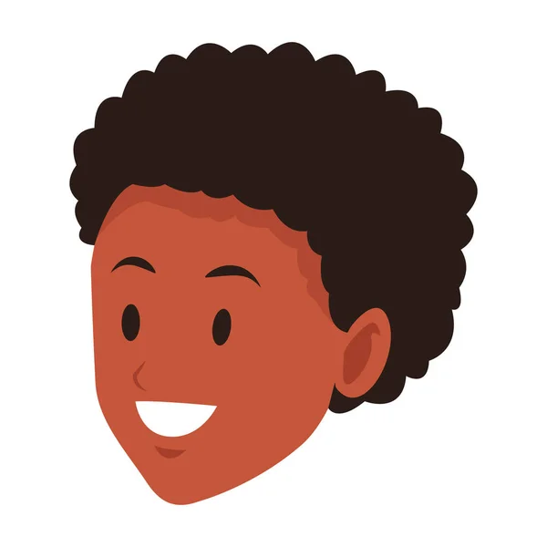 Mulher afroamerican sorrindo único rosto — Vetor de Stock
