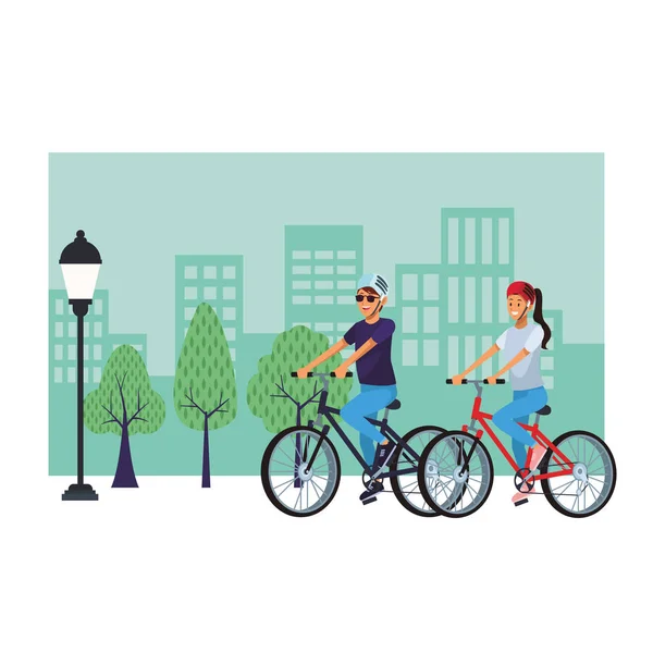 Les femmes en bicyclette — Image vectorielle