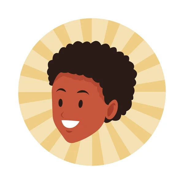 Γυναίκα afroamerican χαμογελαστός μόνο πρόσωπο — Διανυσματικό Αρχείο