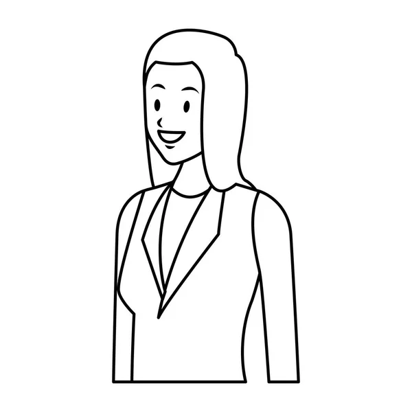 Mujer de negocios elegante traje blanco y negro — Vector de stock