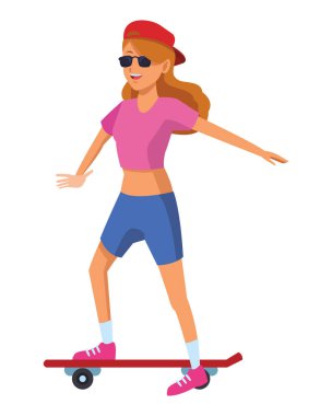 skateborder genç kadın