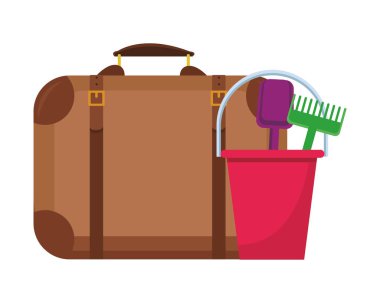 Plaj oyuncakları ve bavul