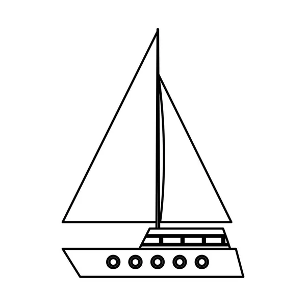 Sailboat isolated icon — Stock Vector