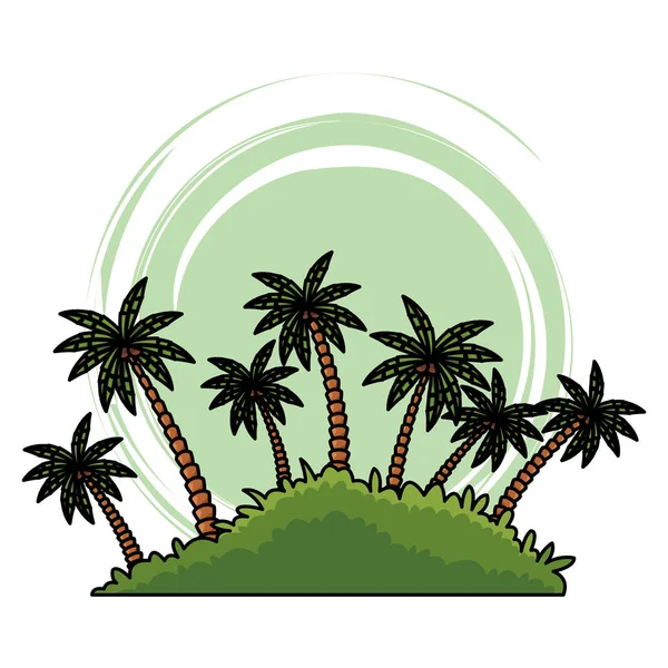 Island palm tree — Stock Vector