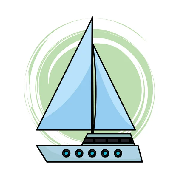 Icona isolata barca a vela — Vettoriale Stock