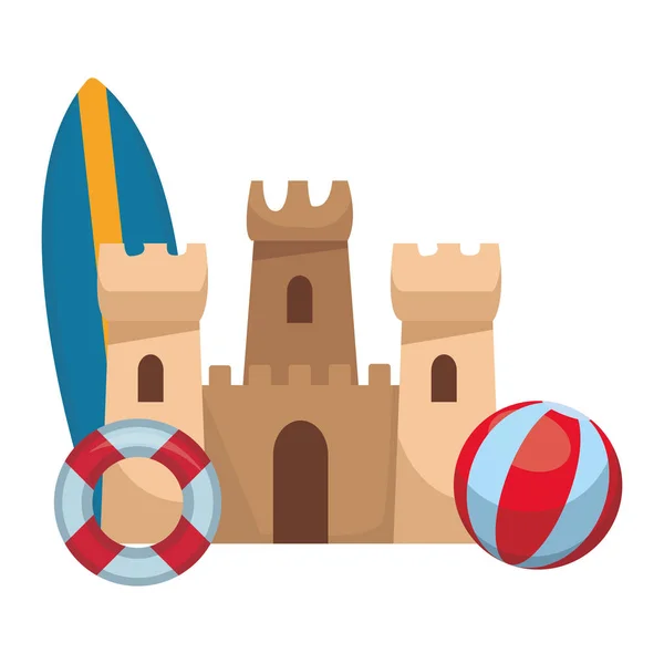 Icono del castillo de arena — Vector de stock