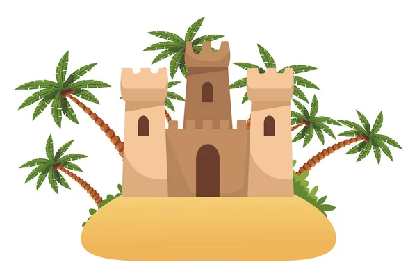 Ícone castelo de areia — Vetor de Stock