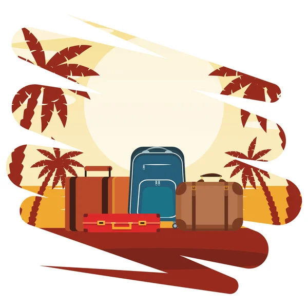 Icône bagages de voyage — Image vectorielle