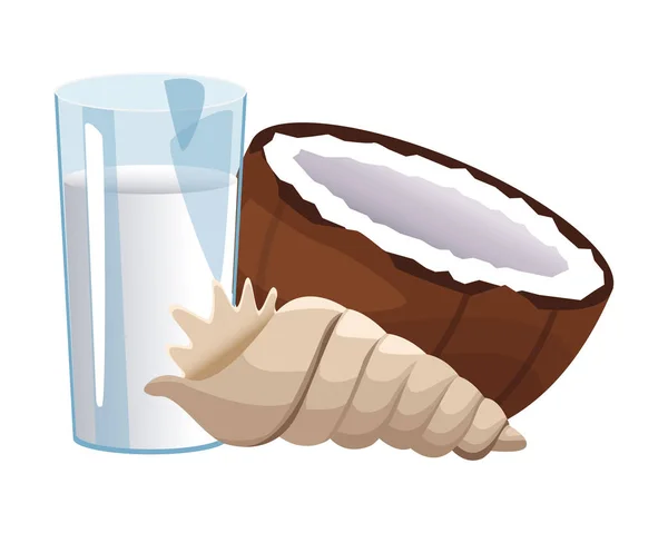 Coquille d'eau de coco — Image vectorielle