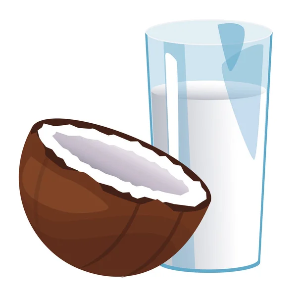 Kokosová voda sklo — Stockový vektor