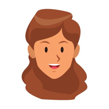 kadın sadece yüzü genç esmer gülümseyen vektör çizim grafik tasarım