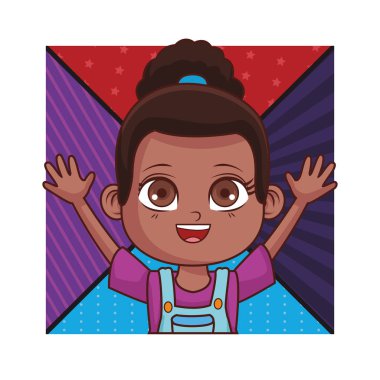 sevimli kız çizgi film vektör çizim grafik tasarım