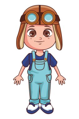 Sevimli çocuk çizgi film vektör çizim grafik tasarım