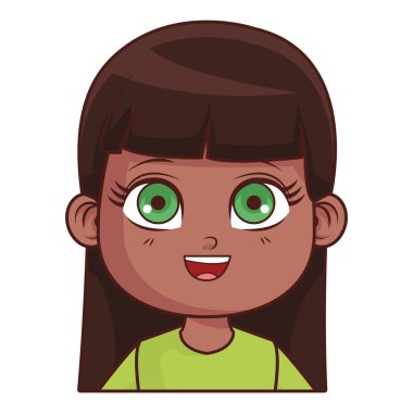 sevimli kız vücut karikatür vektör çizim grafik tasarım